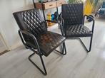 Leren stoelen | bruin | comfortabele zit, Huis en Inrichting, Stoelen, Ophalen, Gebruikt, Bruin, Twee
