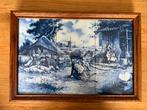 Tegeltableau landschap schapen scheren molen Delfts blauw, Antiek en Kunst, Ophalen of Verzenden