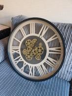 Industriële Wandklok met Tandwielen, Huis en Inrichting, Woonaccessoires | Klokken, Ophalen, Zo goed als nieuw, Analoog, Wandklok