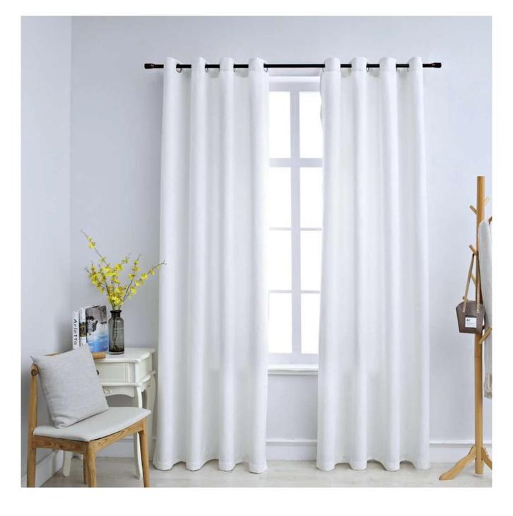 Gordijnen verduisterend met ringen 2 st 140x245 cm, Huis en Inrichting, Stoffering | Gordijnen en Lamellen, Nieuw, 200 cm of meer