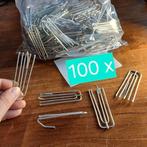100 gordijnhaken 7cm - 4 poot plooihaken zilver grijs metaal, Minder dan 50 cm, Ophalen of Verzenden, Zo goed als nieuw, Minder dan 100 cm