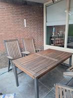 Complete teakhouten tuinset  9 delig. KETTLER., Ophalen, Gebruikt, Rechthoekig, Teakhout