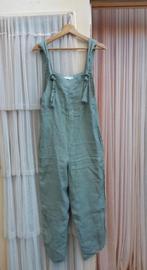 Mango khaki 100% linnen jumpsuit salopette tuinbroek S M, Kleding | Dames, Jumpsuits, Mango, Ophalen of Verzenden, Zo goed als nieuw