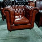 Chesterfield Bendic fauteuil cognac leer + BEZORGING, Gebruikt, ., Chesterfield, Ophalen of Verzenden