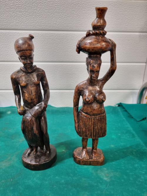 beelden afrikaans man en vrouw, Verzamelen, Beelden en Beeldjes, Ophalen of Verzenden