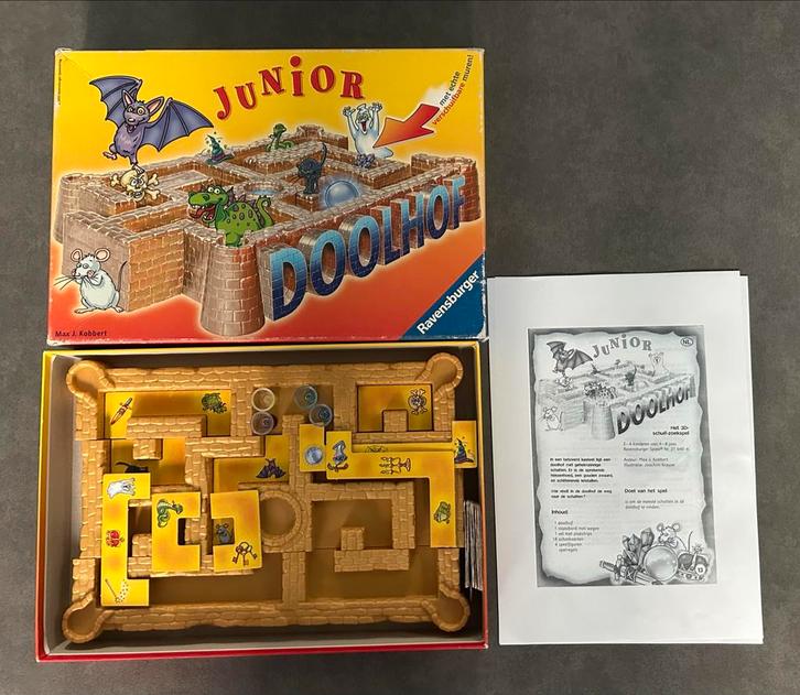 Junior Doolhof bordspel Ravensburger, Hobby en Vrije tijd, Gezelschapsspellen | Bordspellen, Gebruikt, Drie of vier spelers, Ophalen