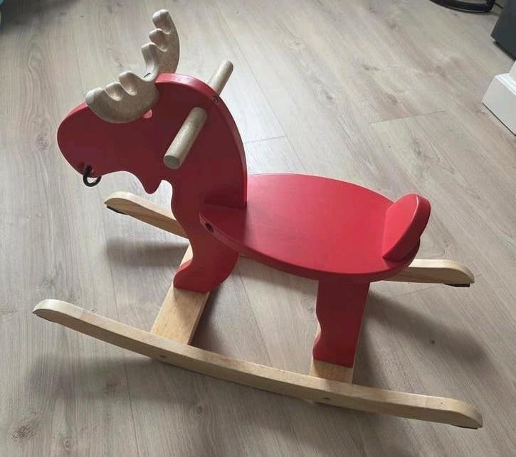 Houten kinder hobbelpaard - rendier, Ophalen, Gebruikt, Rij- of Hobbelspeelgoed