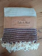 Take a plaid franjes creme burgundy Plaid 130x180 Nieuw, Ophalen of Verzenden, Nieuw