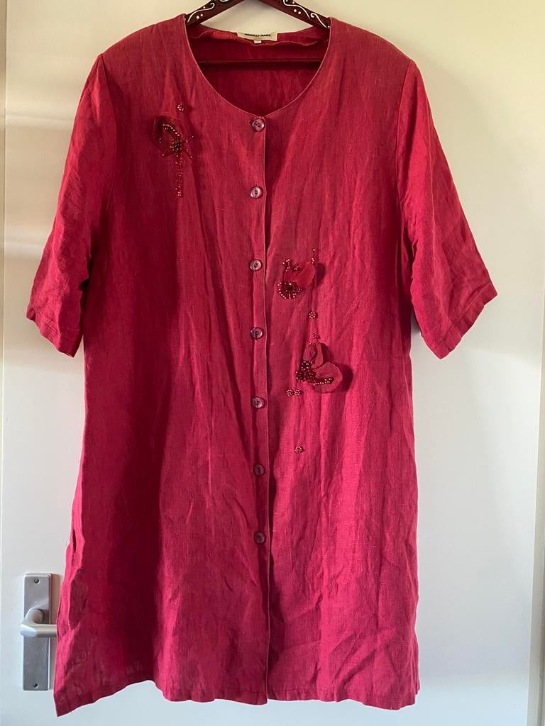 MELLI MEL LINNEN BLOUSE TUNIEK 2/ 42-44-46(?), Kleding | Dames, Blouses en Tunieken, Ophalen of Verzenden, Gedragen, Maat 42/44 (L)