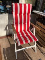 4 x tuinstoelkussens Hartman rood gestreept + rug/nek kussen, Tuin en Terras, Tuinmeubel-accessoires, Ophalen, Gebruikt