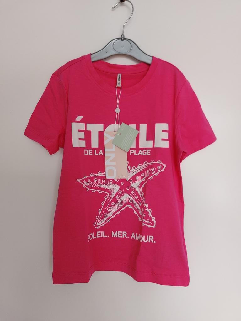 Only fuchsia shirt maat 122 Nieuw, Kinderen en Baby's, Kinderkleding | Maat 122, Meisje, Nieuw, Only, Ophalen of Verzenden