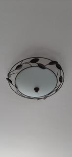 Plafondlamp met bladeren, diameter 35cm, Ophalen, Gebruikt, Glas, Klassiek