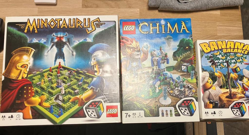 3x Lego spellen! Minotaurus, chima en banana balance, Ophalen