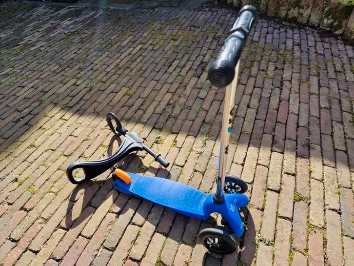 Mini Micro Classic step blauw met o-stuur en zitje va 1 jaar, Fietsen en Brommers, Steps, Gebruikt, Gewone step, Verzenden