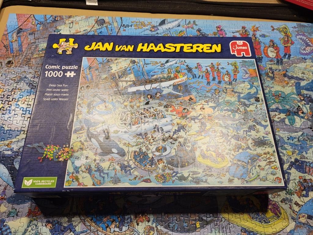 Jan van Haasteren - Pret onderwater 1000 stukjes., Ophalen, 500 t/m 1500 stukjes, Zo goed als nieuw, Legpuzzel