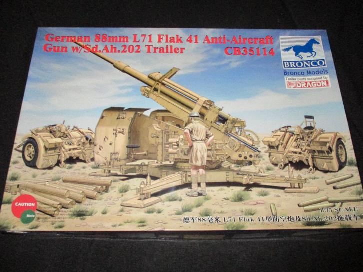 H-6,BRONCO 1-35,NO,CB35114,German 88mm L71 FlaK 41 Anti-Airc, Hobby en Vrije tijd, Modelbouw | Auto's en Voertuigen, Nieuw, Overige typen