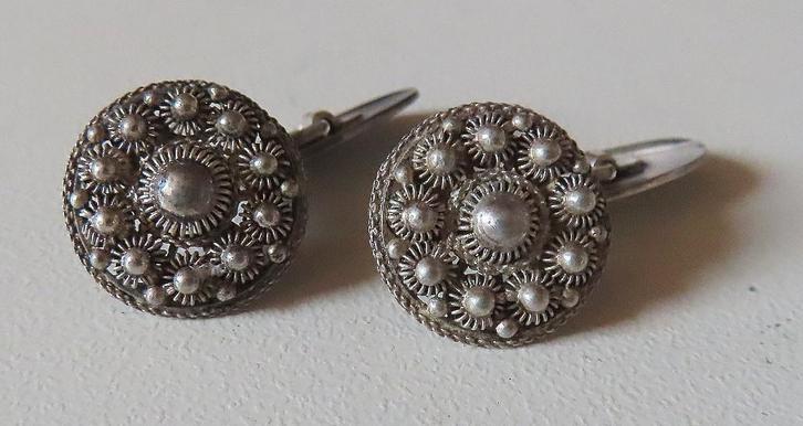 Koopje! Zilveren zeeuwse manchetknopen, incl verzenden, Sieraden, Tassen en Uiterlijk, Manchetknopen, Zo goed als nieuw, Zilver