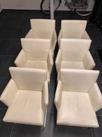 6 B&B Italia Solo S58 eetkamerstoelen, Huis en Inrichting, Stoelen, Ophalen, Gebruikt, Wit, Leer