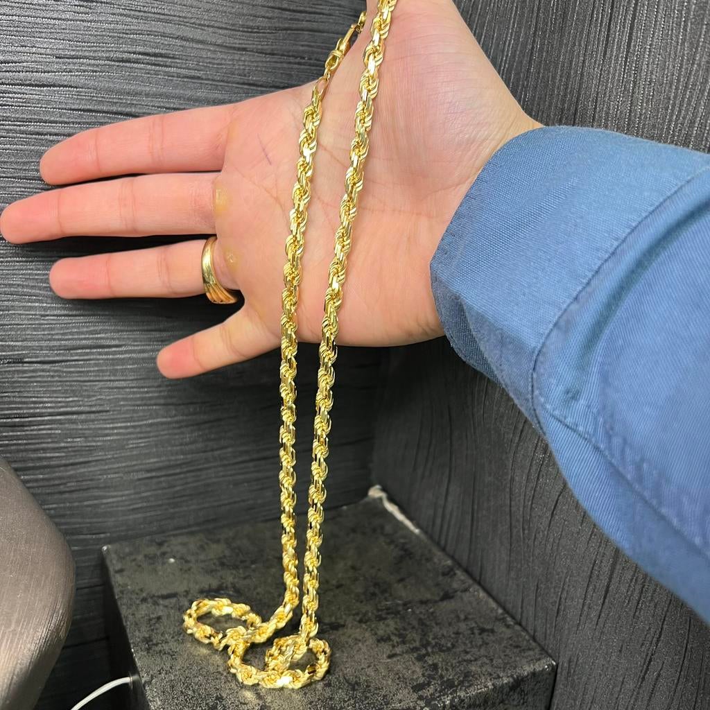 18 karaat gouden ketting massief rope schakel chain, Sieraden, Tassen en Uiterlijk, Kettingen, Ophalen of Verzenden, Nieuw, Goud