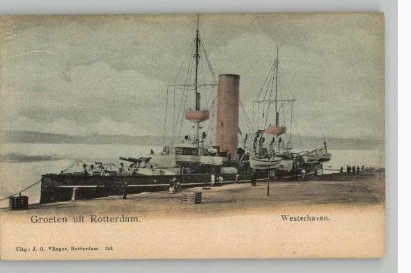Rotterdam Westerhaven boot J.G. Vlieger 123 TOPKAART, Verzenden, Voor 1920, Ongelopen, Zuid-Holland