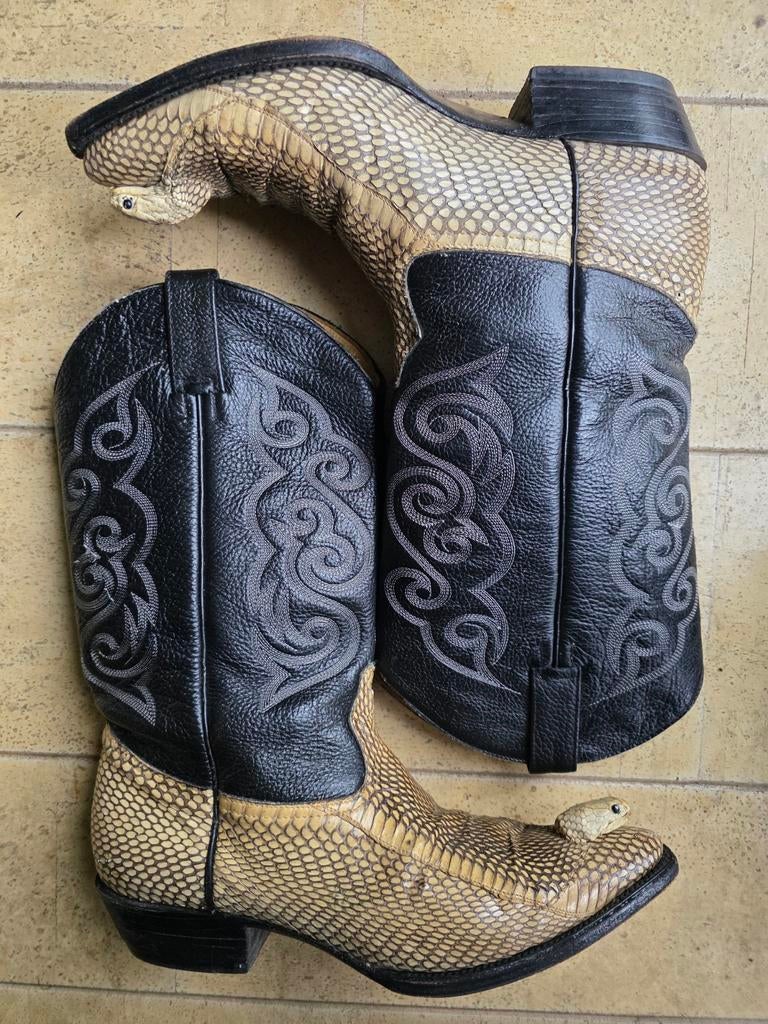 Mexicaanse python boots met slangenkop mt 44.Cowboy western, Kleding | Heren, Schoenen, Ophalen of Verzenden, Bruin, Boots