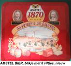 AMSTEL BIER jaren 80, blikje met 8 stuks viltjes, nieuw, Verzamelen, Ophalen of Verzenden, Nieuw, Viltje(s), Amstel