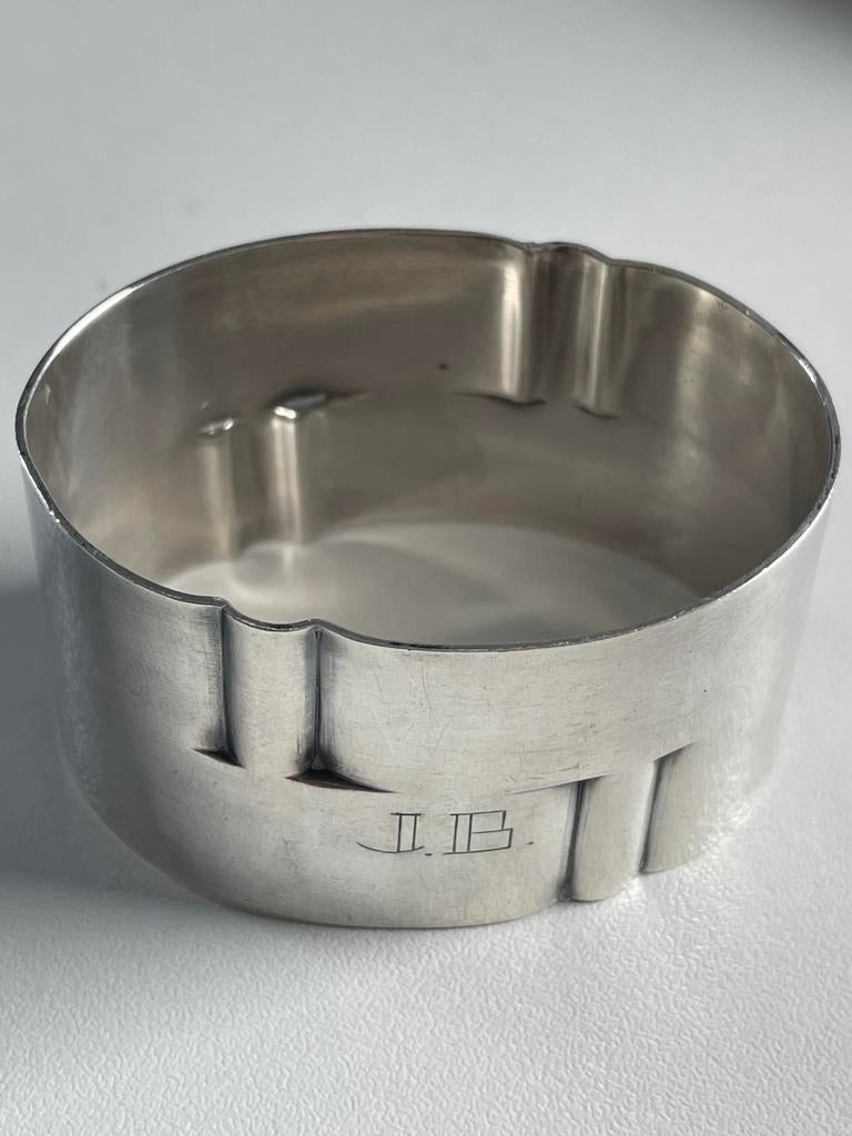 Verzilverde GERO servetring - Vintage design, Antiek en Kunst, Antiek | Bestek, Ophalen of Verzenden