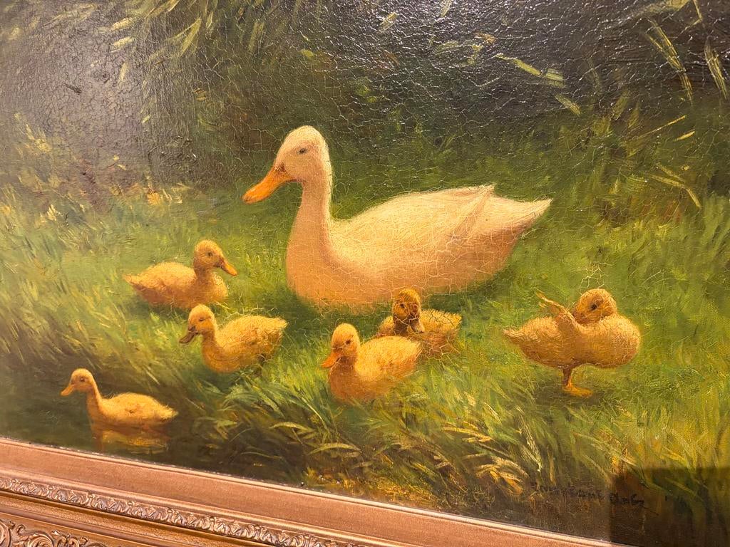 Schilderij Eenden familie door Constant Artz, Antiek en Kunst, Ophalen