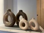 Set van 4 moderne vazen: 2 groot, 2 klein - Taupe & Crème, Huis en Inrichting, Woonaccessoires | Vazen, Ophalen, Overige kleuren