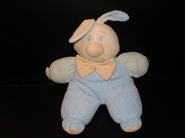 HAPPY HORSE KONIJN BADSTOF PASTEL BLAUW/GEEL MET GROEN, Kinderen en Baby's, Speelgoed | Knuffels en Pluche, Ophalen of Verzenden
