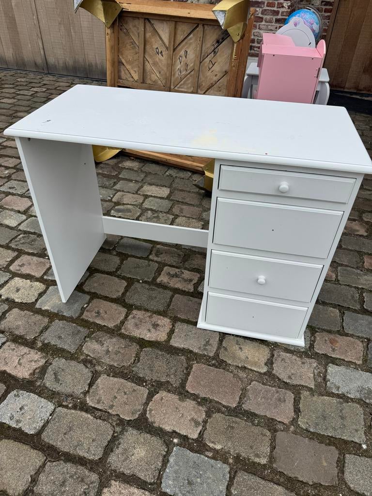 Gratis Wit kinderbureau met lades -, Ophalen, Gebruikt, Met lades, Spaanplaat of MDF