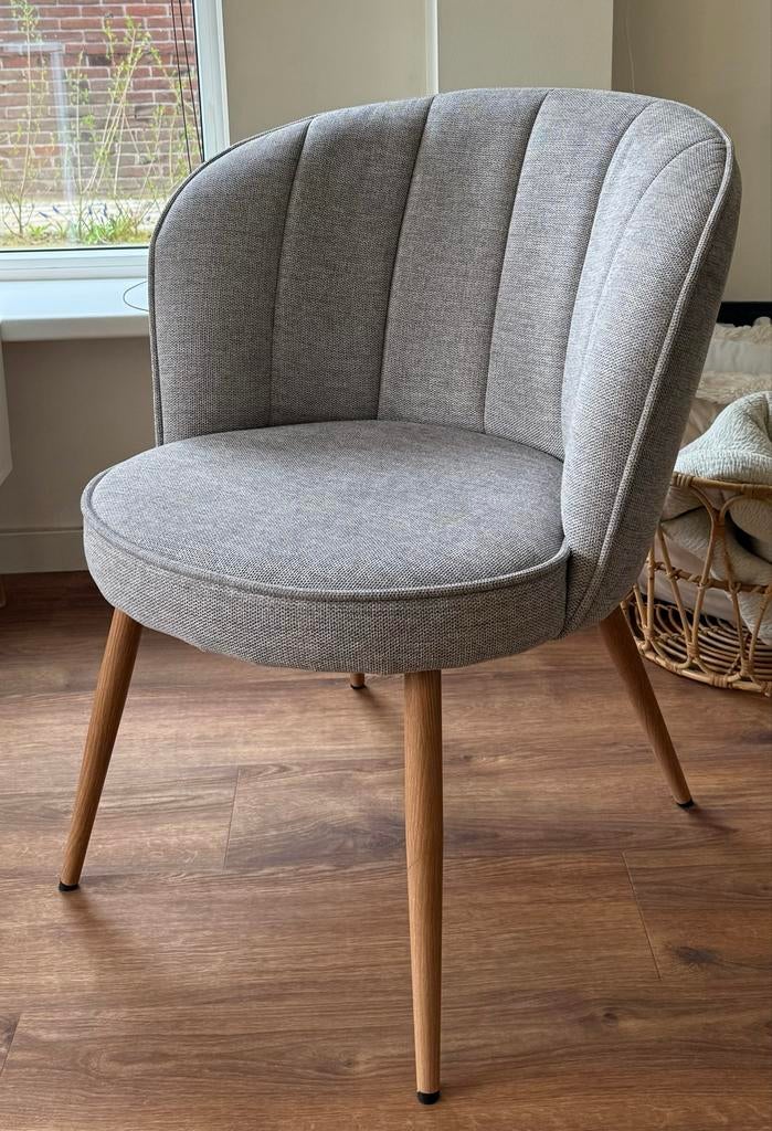 Grijze stoel , jysk, Huis en Inrichting, Stoelen, Zo goed als nieuw, Eén, Hout, Grijs, Ophalen