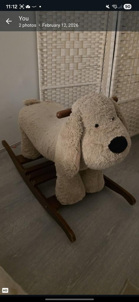 Houten schommeldier hond, Ophalen of Verzenden