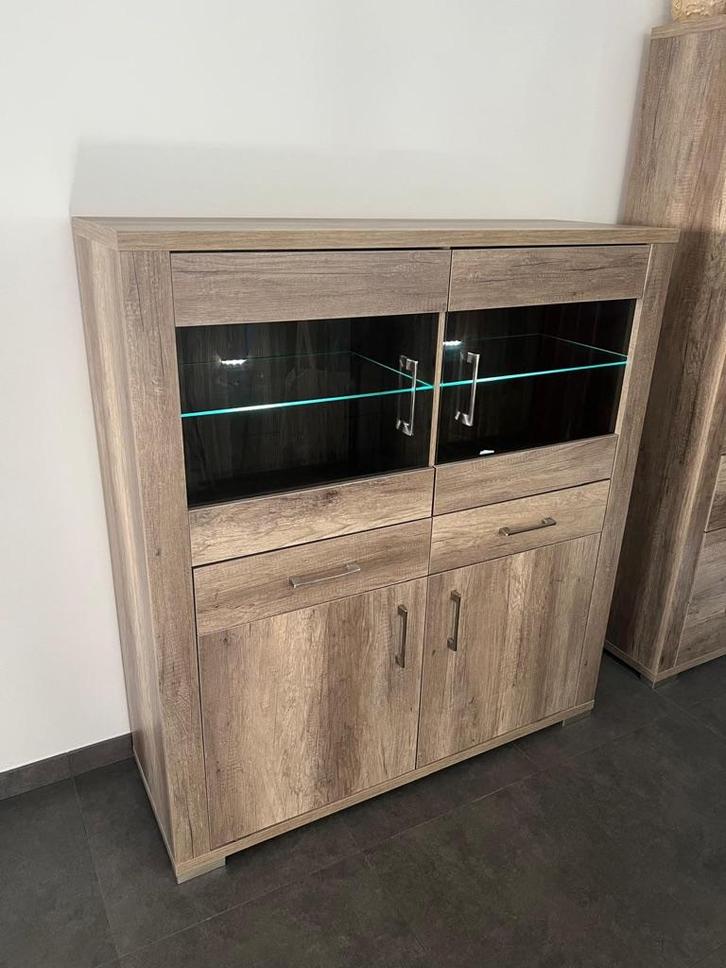 Stevige Vitrinekast / Opbergkast - Pronto, Huis en Inrichting, Kasten | Wandmeubels, Gebruikt, 100 tot 150 cm, Minder dan 150 cm