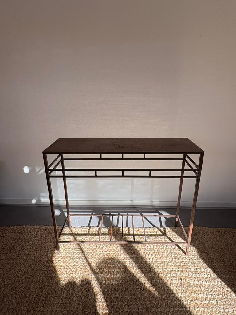 Vintage smeedijzer console sidetable castiron l90cm, Ophalen, 50 tot 100 cm, Japandi vintage, Zo goed als nieuw