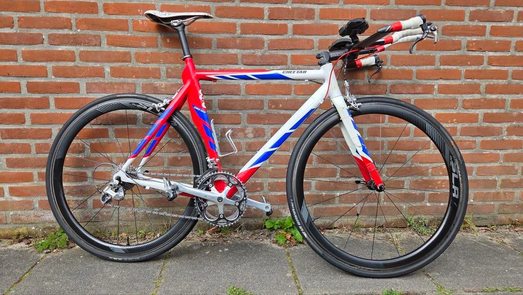 Ridley tijdritfiets, dura ace 9s, fc-7700. Geen wielen, Fietsen en Brommers, Carbon, Meer dan 20 versnellingen, 53 tot 57 cm, Ophalen