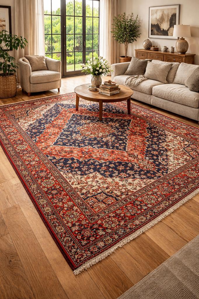 Vintage Perzisch tapijt Heriz ( Oosters Rug ) 170 x 150 cm, Huis en Inrichting, Stoffering | Tapijten en Kleden, Gebruikt, 100 tot 150 cm