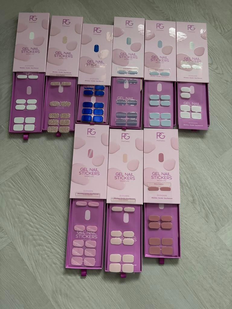 Halve doosjes Pink Gellac gelnail stickers, Overige kleuren, Ophalen of Verzenden, Zo goed als nieuw, Handen en Nagels