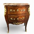 Lodewijk XV-stijl commode met marmeren blad, Overige materialen, Gebruikt, Met lade(s), 25 tot 50 cm