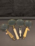 4 oude vergrootglazen / loepen, Ophalen of Verzenden, Gebruikt, Vergrootglas of Loep