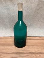 Blauw glazen vaas, Blauw, Ophalen of Verzenden, Minder dan 50 cm, Glas