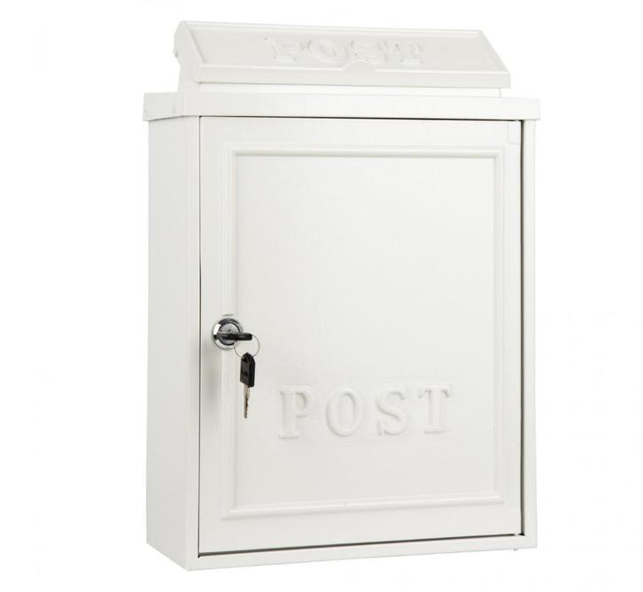 Witte brievenbus, Tuin en Terras, Brievenbussen, Nieuw, Wandbrievenbus, Aluminium, Ophalen