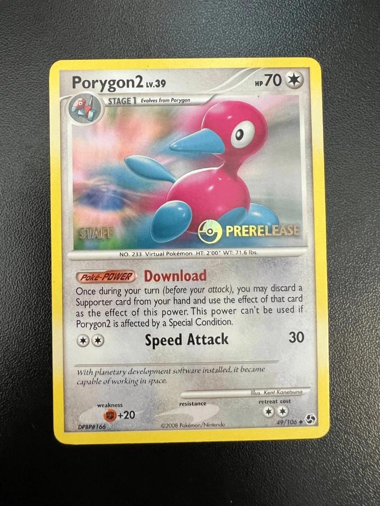 Pokemon Porygon2 49/106 Great Encounters Prerelease STAFF, Ophalen of Verzenden, Gebruikt, Losse kaart