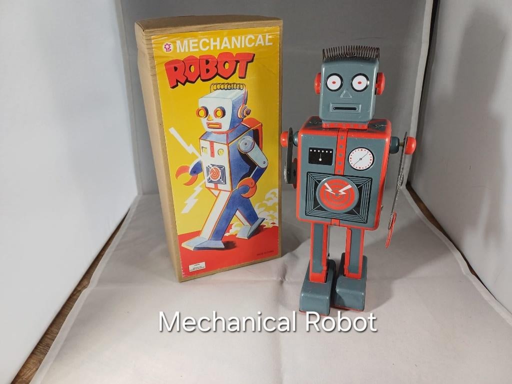 Blikken speelgoed Mechanical robot, Ophalen of Verzenden