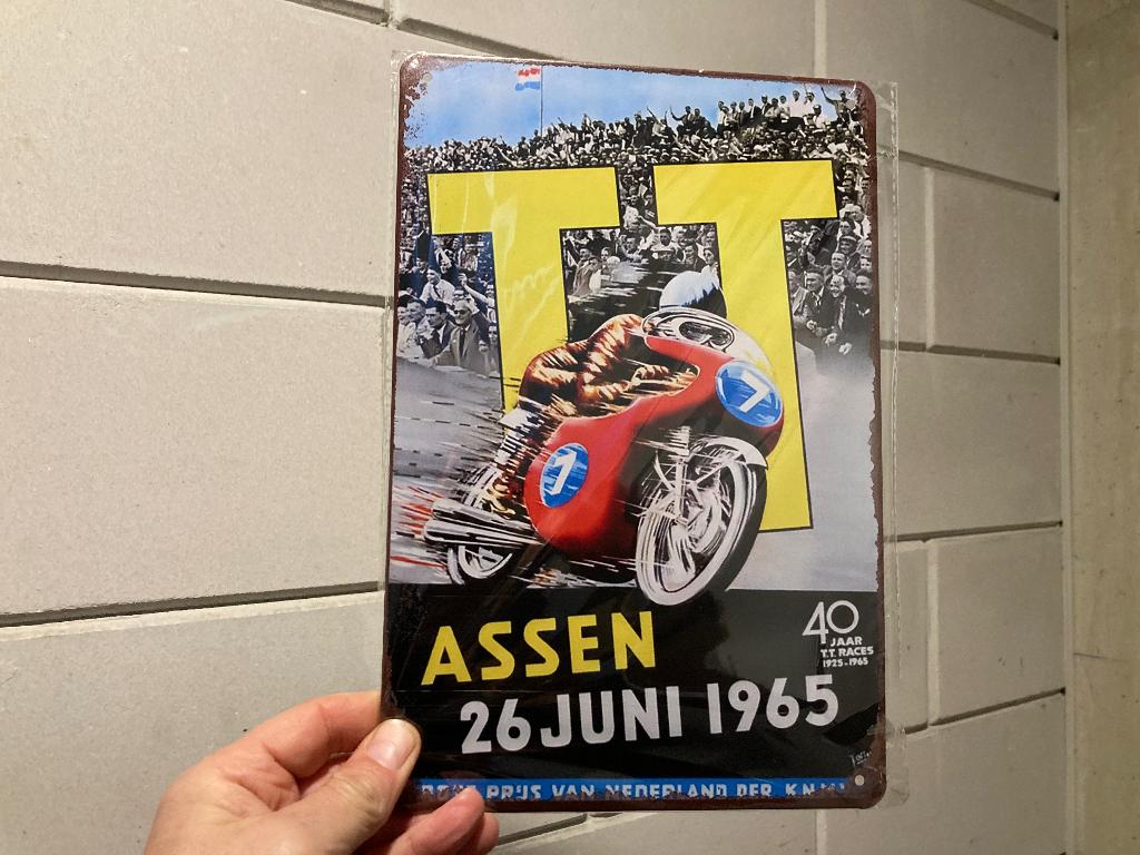 Poster metaal TT assen, Ophalen of Verzenden, Nieuw, A1 t/m A3, Film en Tv