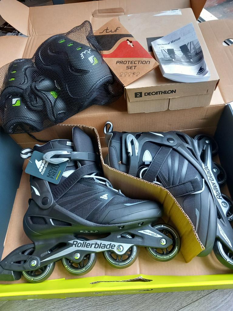 Rollerblade Zetrablade skates maat 45 met beschermset, Sport en Fitness, Skeelers, Overige merken, Heren, Nieuw, Ophalen of Verzenden