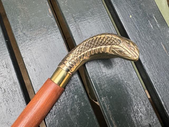 leuke houten wandelstok-flaneerstok, COBRA, Ophalen of Verzenden, Zo goed als nieuw