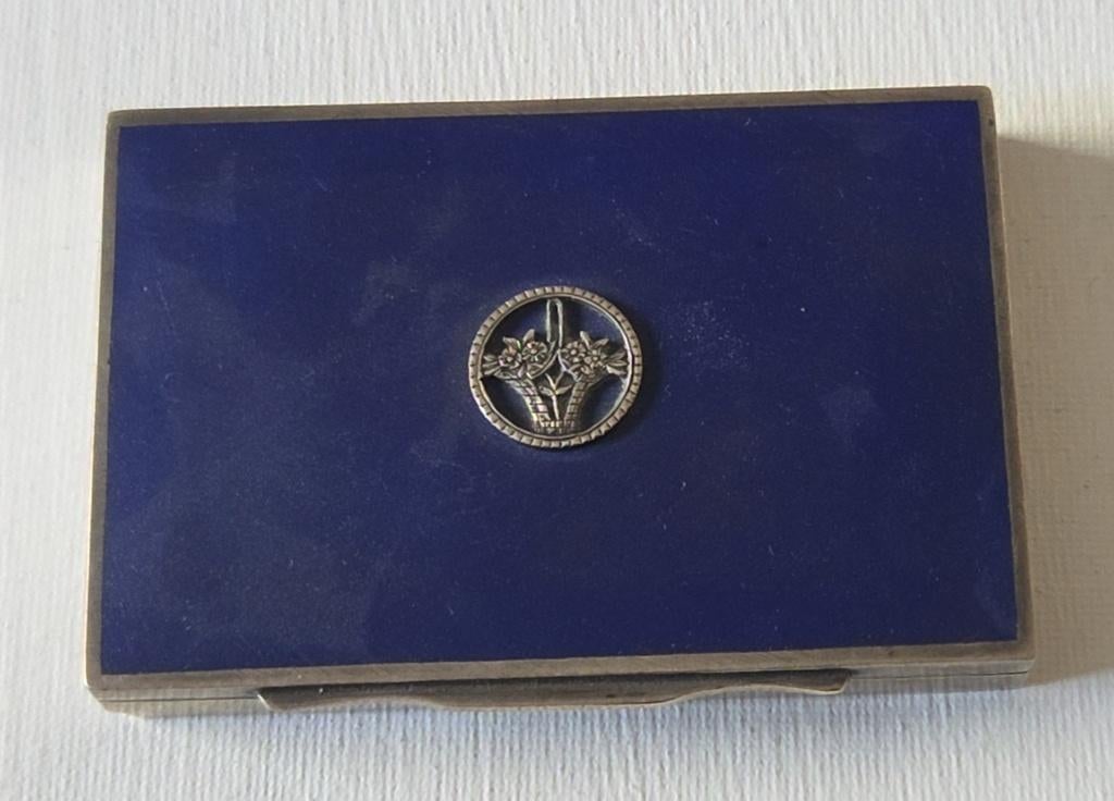 Zilveren doos met Lapis Lazuli steen TOPSTUK, Ophalen of Verzenden, Zilver