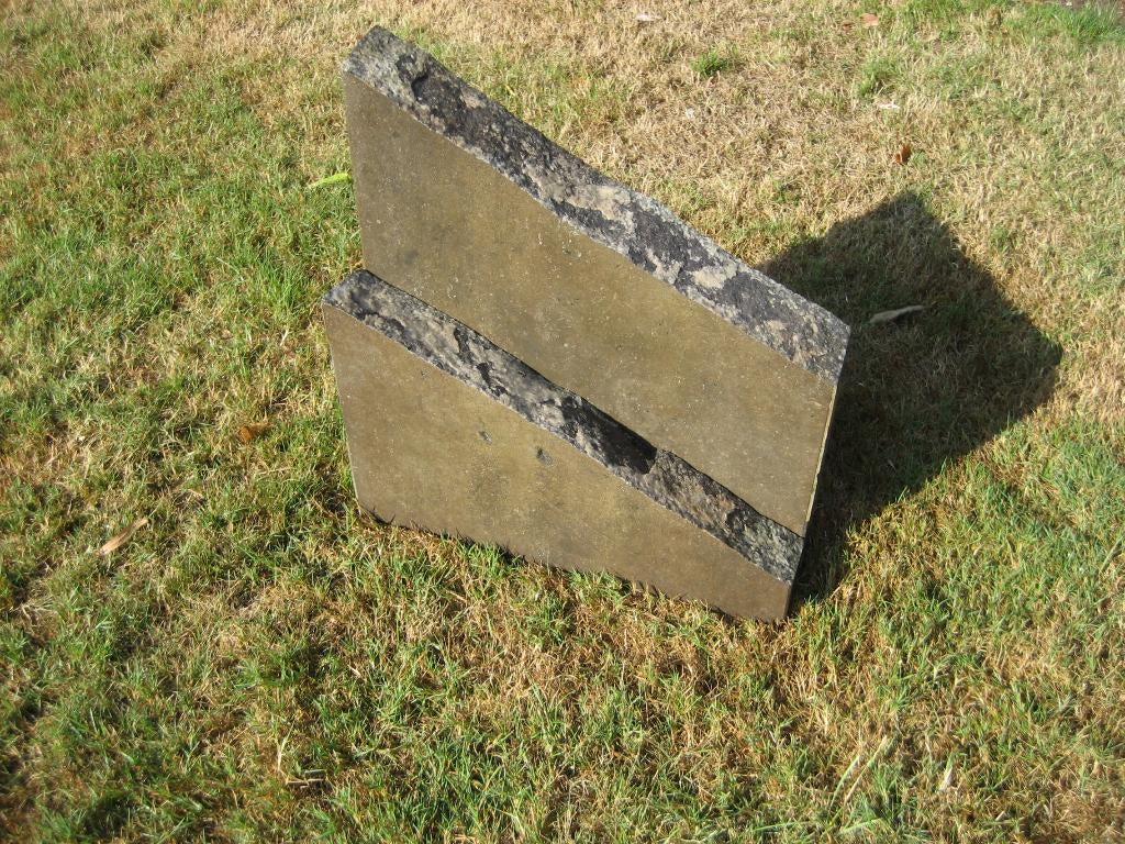 Ornament hardsteen natuursteen zuil 2 delig hoogte 53 cm, Ophalen of Verzenden, Gebruikt, Steen, Overige typen