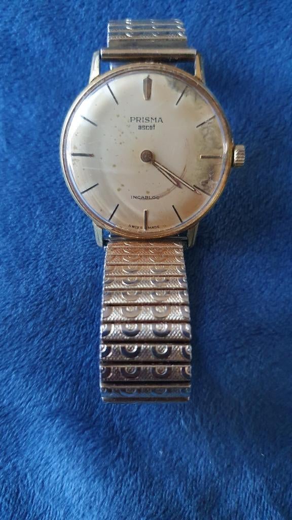 Prisma ascot swiss horloge, Ophalen of Verzenden, Staal, Overige merken, 1960 of later